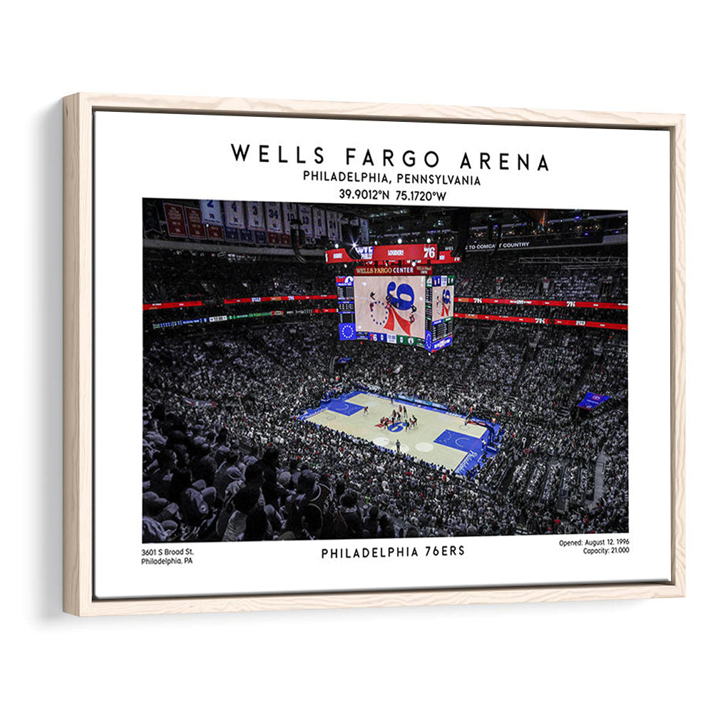 Wells Fargo Center, Philadelphia Basketball Stadium Wall Art Print, Sport Art Print, Framed Canvas Print Wall Art