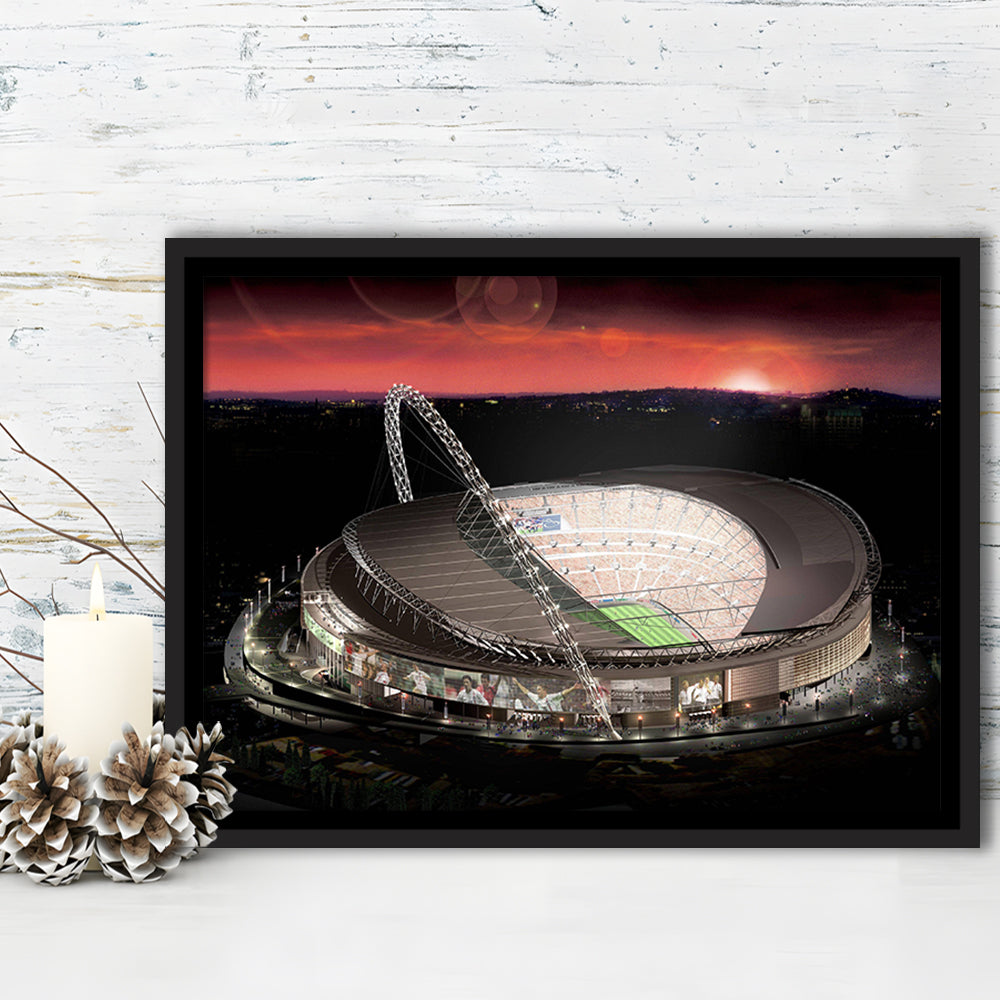 Wembley Stadium, Stadium Canvas, Sport Art, Framed Canvas Print Wall Art, Floating Frame