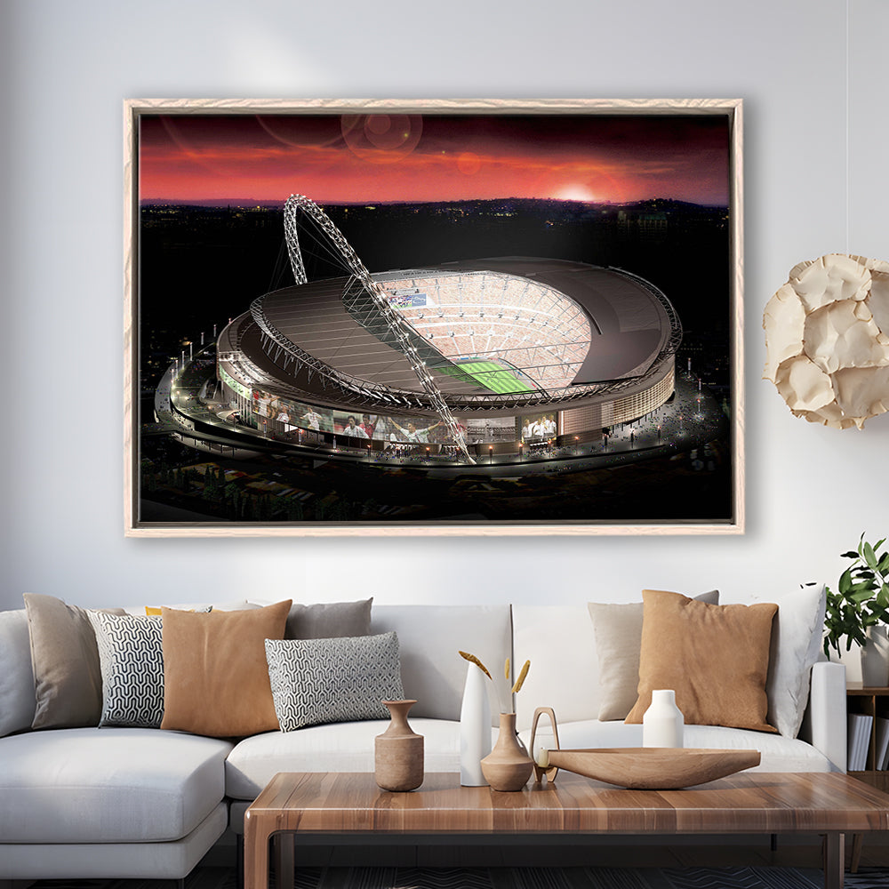 Wembley Stadium, Stadium Canvas, Sport Art, Framed Canvas Print Wall Art, Floating Frame