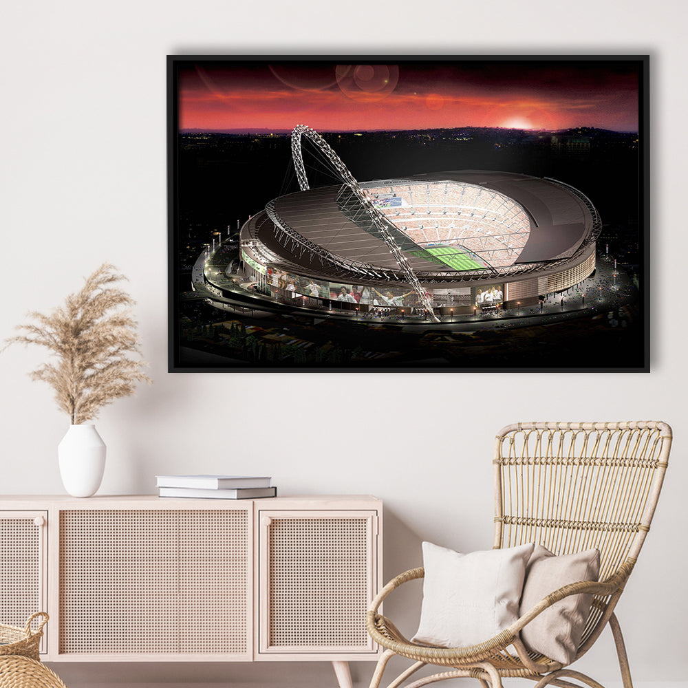 Wembley Stadium, Stadium Canvas, Sport Art, Framed Canvas Print Wall Art, Floating Frame