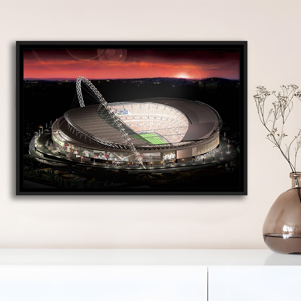 Wembley Stadium, Stadium Canvas, Sport Art, Framed Canvas Print Wall Art, Floating Frame