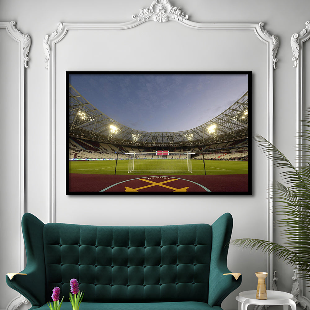 West Ham London Stadium, Stadium Canvas, Sport Art, Gift for him, Framed Art Print Wall Decor, Picture Framed