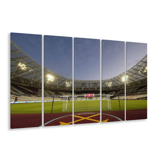 West Ham London Stadium, Stadium Canvas, Sport Art, 5 Panel B, Extra Large Canvas, Canvas Print Wall Art