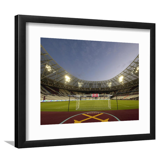 West Ham London Stadium, Stadium Canvas, Sport Art, Gift for him, White Border Framed Art Print Wall Decor