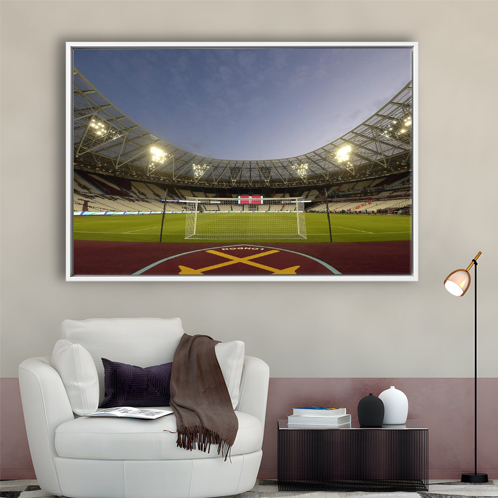 West Ham London Stadium, Stadium Canvas, Sport Art, Framed Canvas Print Wall Art, Floating Frame