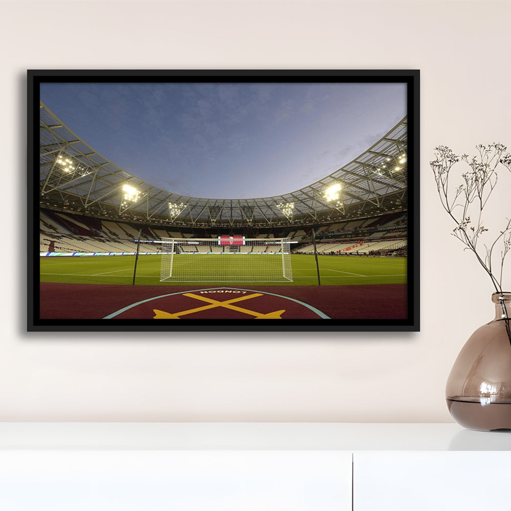 West Ham London Stadium, Stadium Canvas, Sport Art, Framed Canvas Print Wall Art, Floating Frame