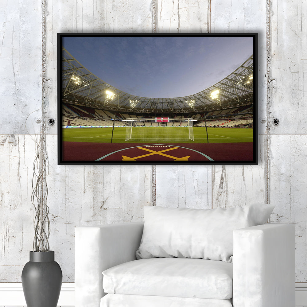 West Ham London Stadium, Stadium Canvas, Sport Art, Framed Canvas Print Wall Art, Floating Frame