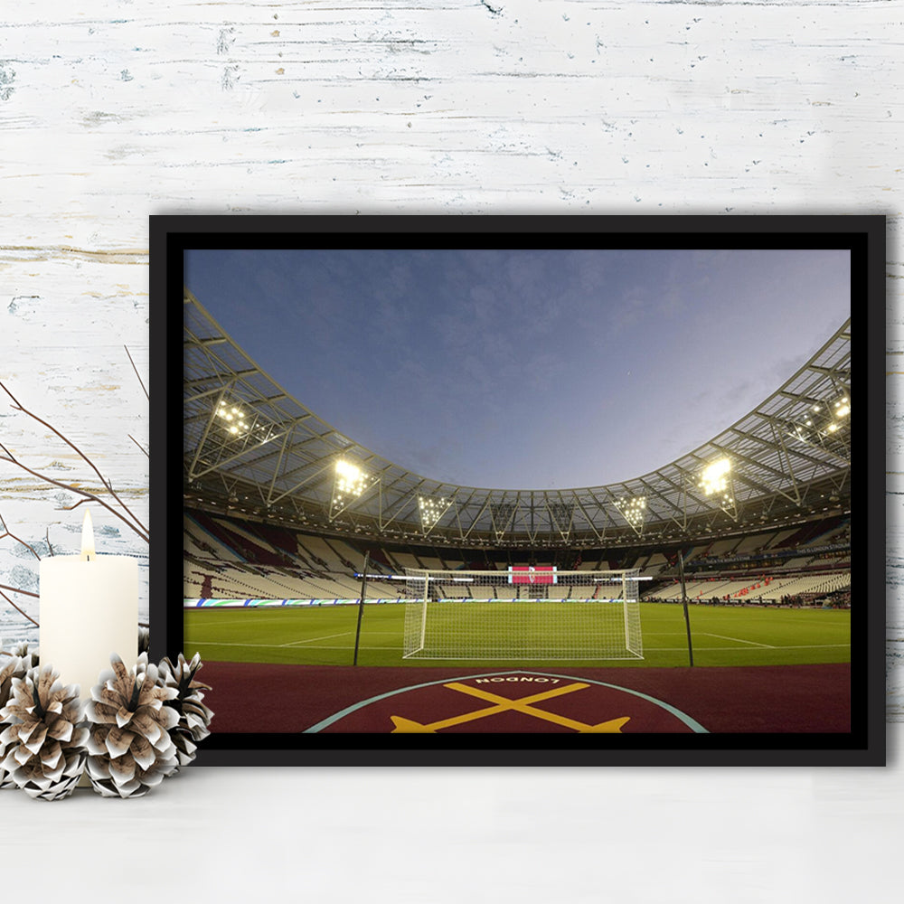 West Ham London Stadium, Stadium Canvas, Sport Art, Framed Canvas Print Wall Art, Floating Frame