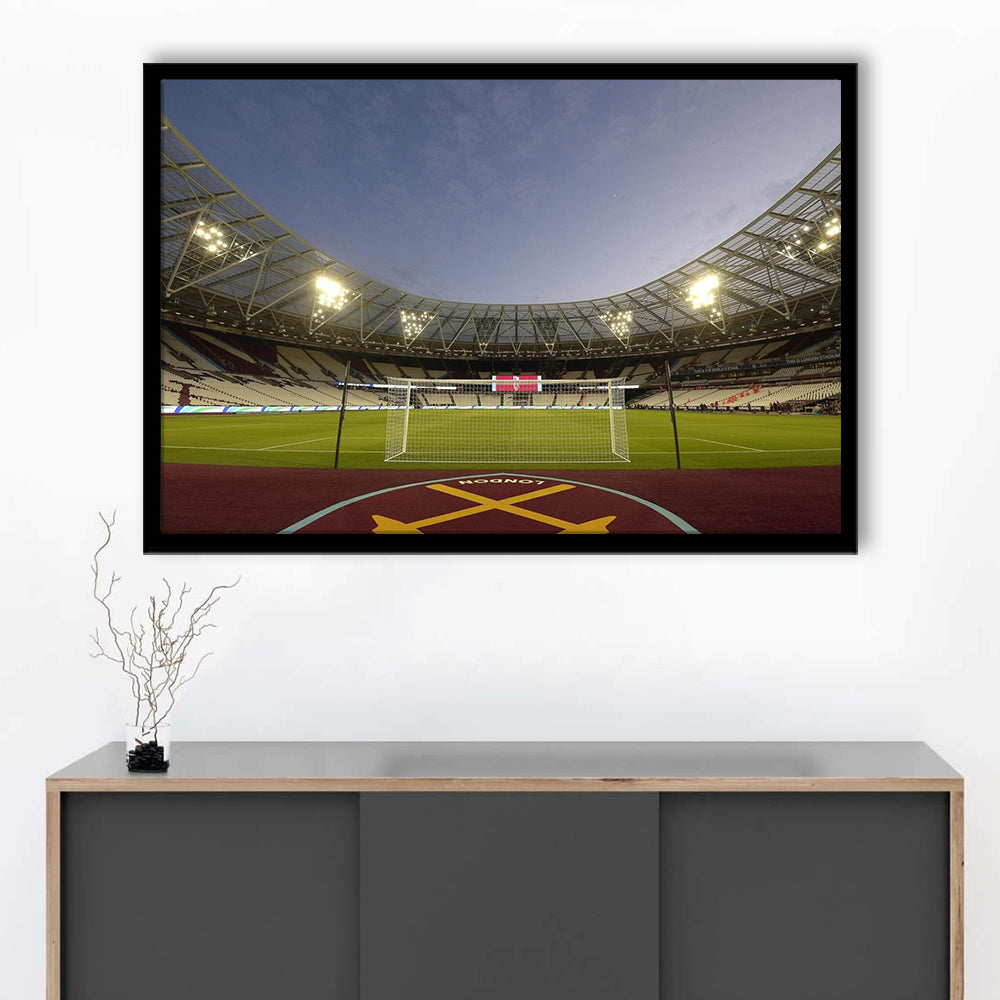West Ham London Stadium, Stadium Canvas, Sport Art, Gift for him, Framed Art Print Wall Decor, Picture Framed