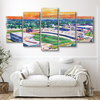 Western Kentucky Hilltoppers, Houchens Industries Painting Stadium, Sport Art, Mixed 5 Panel, Canvas Print Wall Art