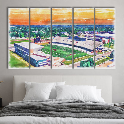 Western Kentucky Hilltoppers, Houchens Industries Painting Stadium Watercolor, Sport Art, Extra Large Canvas Print