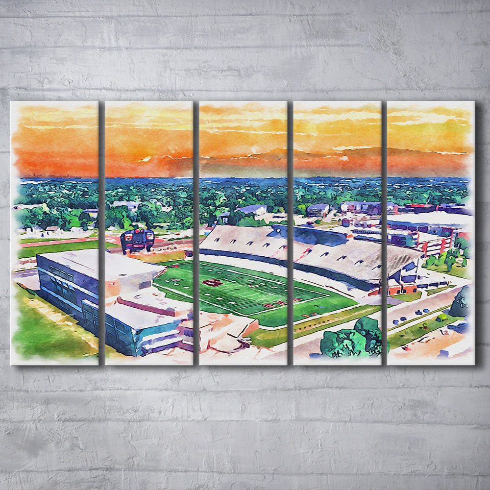 Western Kentucky Hilltoppers, Houchens Industries Painting Stadium Watercolor, Sport Art, Extra Large Canvas Print