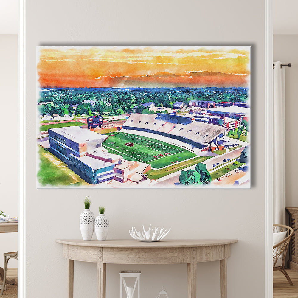 Western Kentucky Hilltoppers, Houchens Industries Painting Stadium Watercolor, Sport Art, Gifts for him, Canvas Print