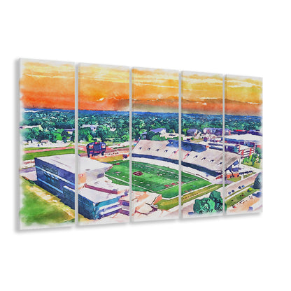 Western Kentucky Hilltoppers, Houchens Industries Painting Stadium Watercolor, Sport Art, Extra Large Canvas Print