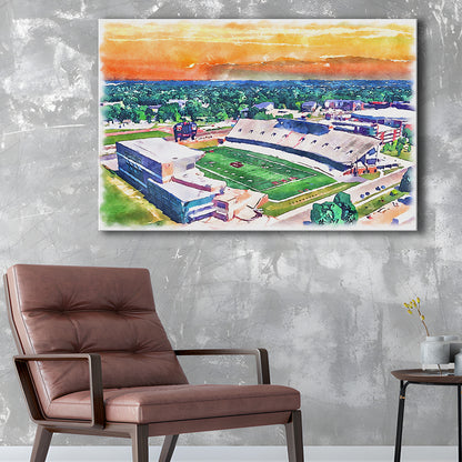 Western Kentucky Hilltoppers, Houchens Industries Painting Stadium Watercolor, Sport Art, Gifts for him, Canvas Print