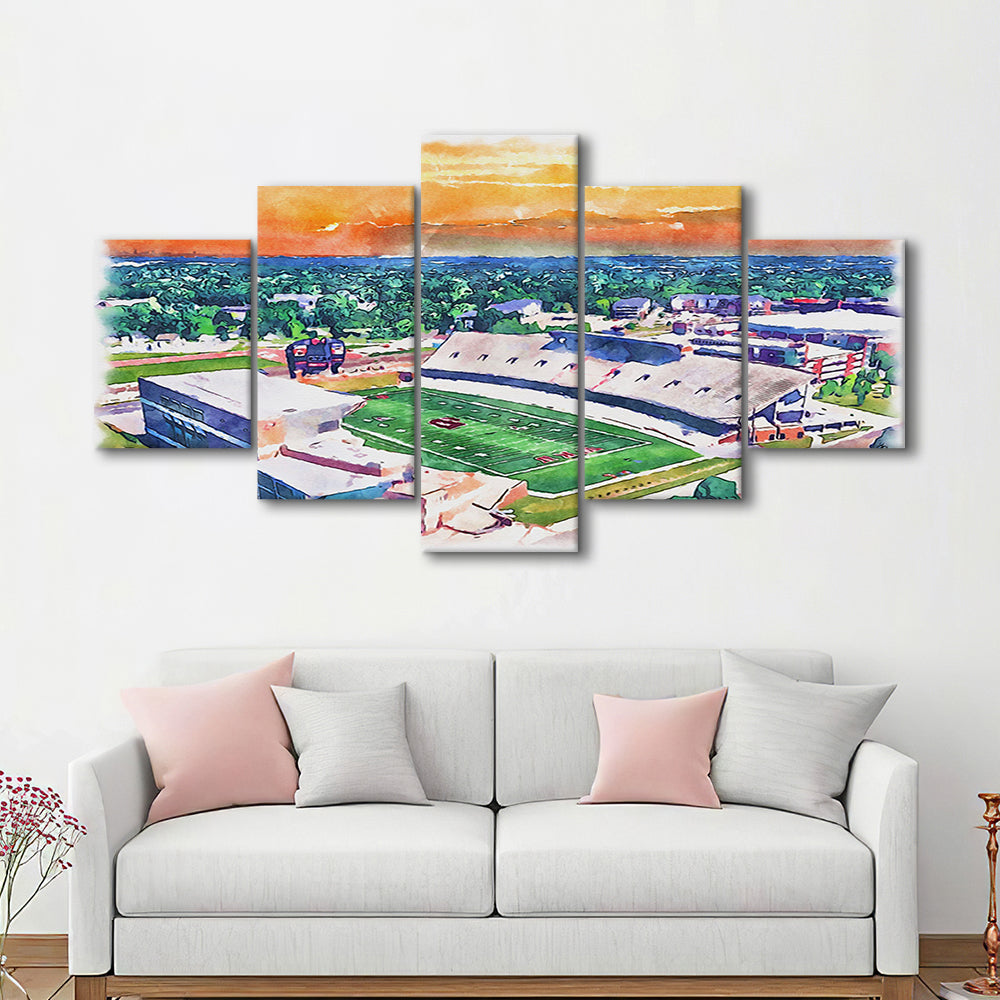 Western Kentucky Hilltoppers, Houchens Industries Painting Stadium, Sport Art, Mixed 5 Panel, Canvas Print Wall Art