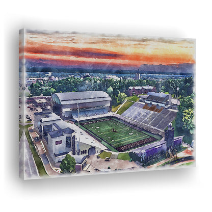 Western Michigan Broncos, Waldo Painting Stadium Watercolor, Sport Art, Gifts for him, Canvas Print Wall Art