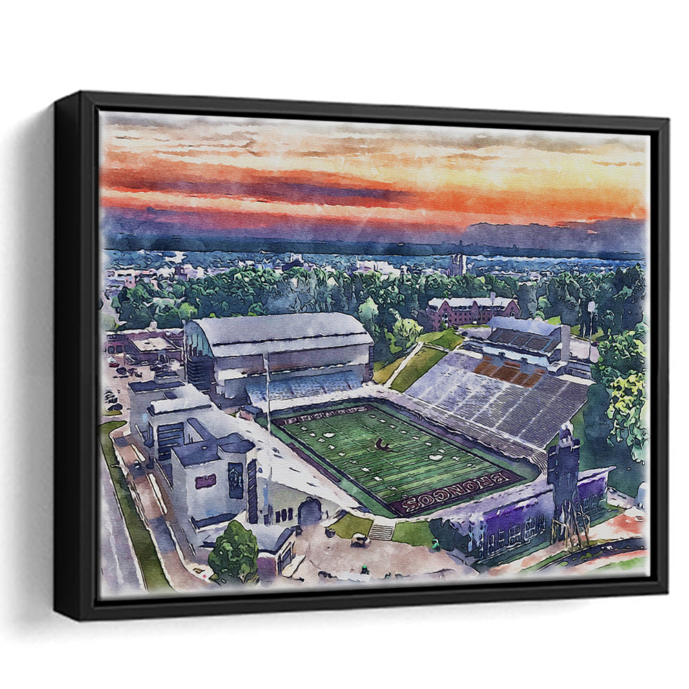 Western Kentucky Hilltoppers, Houchens Industries Painting Stadium, Sport Gift Art, Framed Canvas Print Wall Art