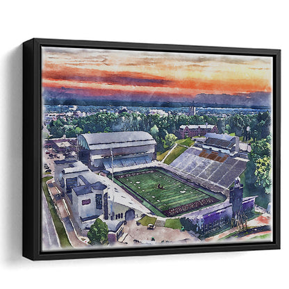 Western Kentucky Hilltoppers, Houchens Industries Painting Stadium, Sport Gift Art, Framed Canvas Print Wall Art