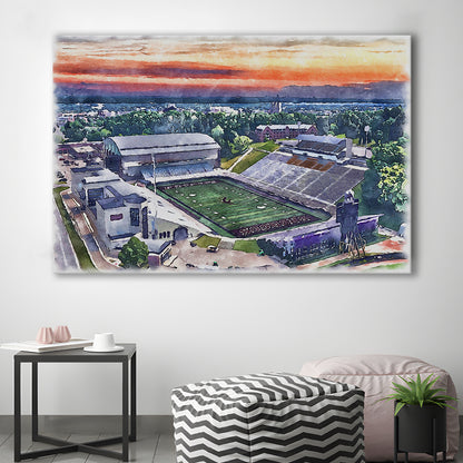 Western Michigan Broncos, Waldo Painting Stadium Watercolor, Sport Art, Gifts for him, Canvas Print Wall Art