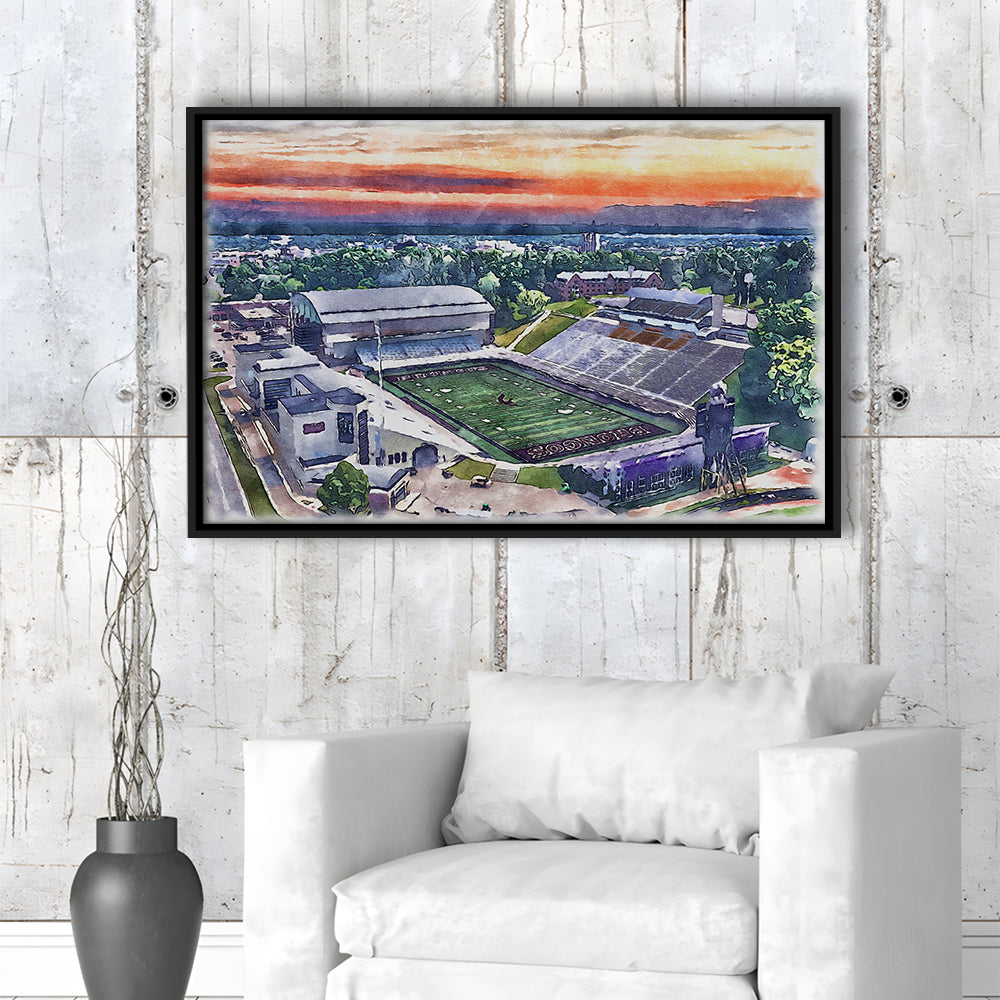 Western Kentucky Hilltoppers, Houchens Industries Painting Stadium, Sport Gift Art, Framed Canvas Print Wall Art