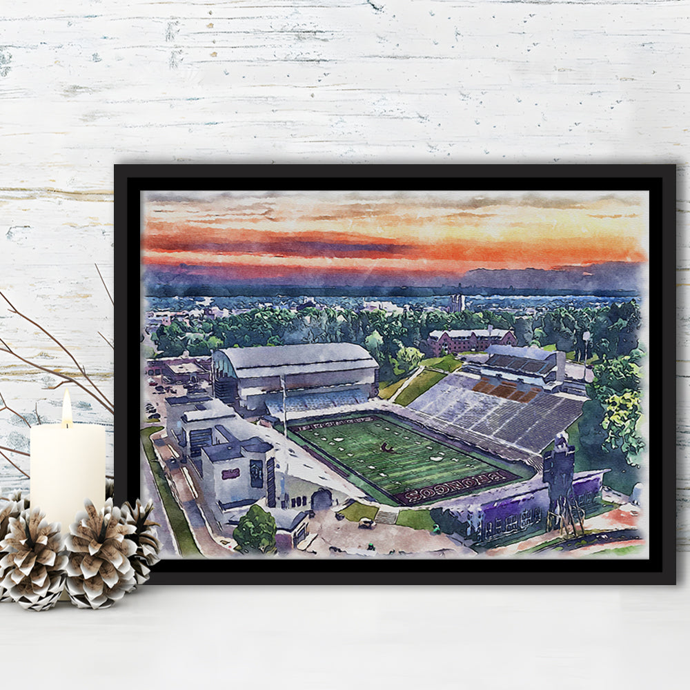 Western Kentucky Hilltoppers, Houchens Industries Painting Stadium, Sport Gift Art, Framed Canvas Print Wall Art