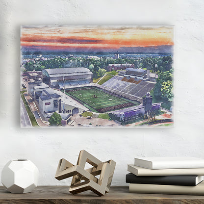 Western Michigan Broncos, Waldo Painting Stadium Watercolor, Sport Art, Gifts for him, Canvas Print Wall Art
