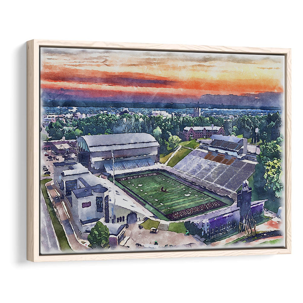 Western Kentucky Hilltoppers, Houchens Industries Painting Stadium, Sport Gift Art, Framed Canvas Print Wall Art