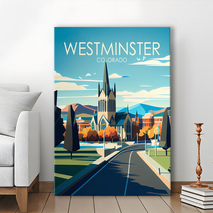 Westminster Colorado Retro Art Print, Westminster City Wall Art, Canvas Print, Painting Canvas, Living Room Decor