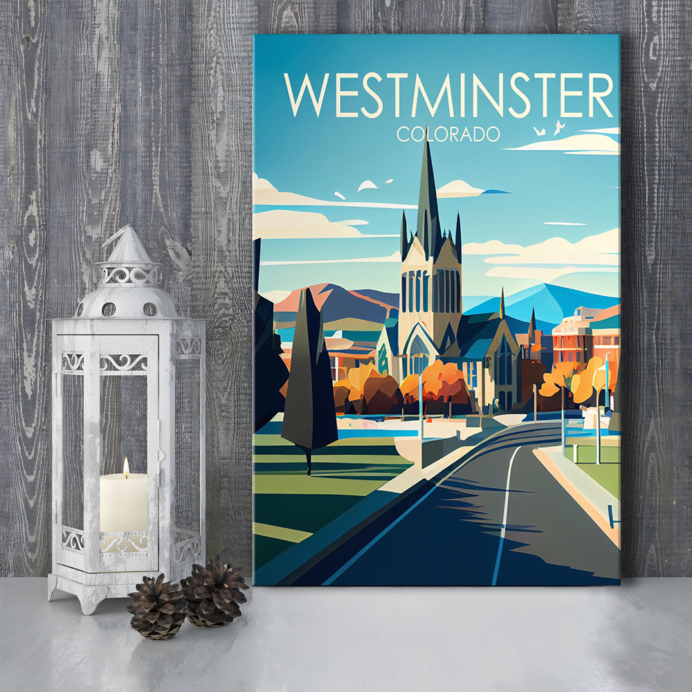 Westminster Colorado Retro Art Print, Westminster City Wall Art, Canvas Print, Painting Canvas, Living Room Decor