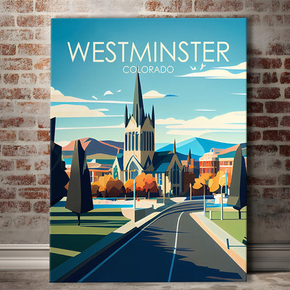 Westminster Colorado Retro Art Print, Westminster City Wall Art, Canvas Print, Painting Canvas, Living Room Decor