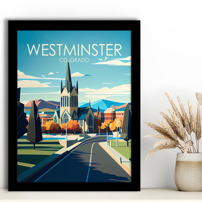 Westminster Colorado Retro Art Print, Westminster City Wall Art, Framed Art Print, Picture Framed, Painting Art