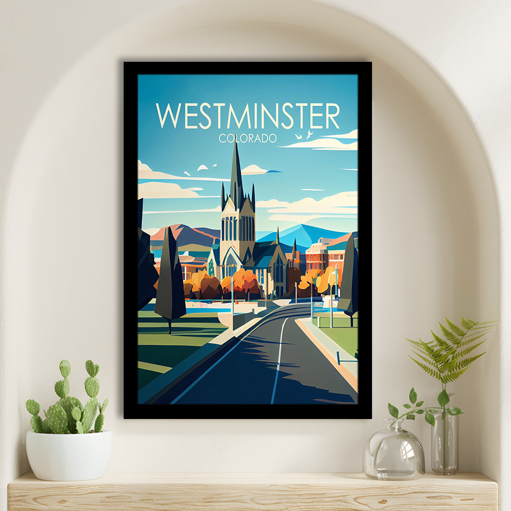 Westminster Colorado Retro Art Print, Westminster City Wall Art, Framed Art Print, Picture Framed, Painting Art