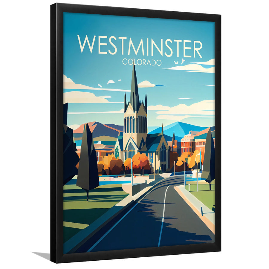 Westminster Colorado Retro Art Print, Westminster City Wall Art, Framed Art Print, Picture Framed, Painting Art