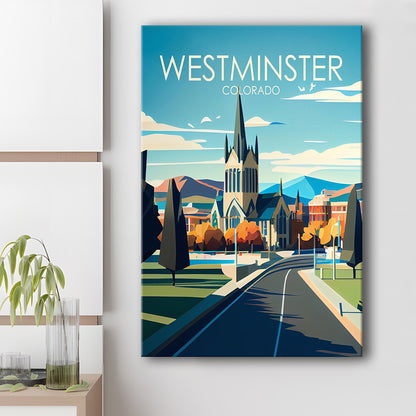 Westminster Colorado Retro Art Print, Westminster City Wall Art, Canvas Print, Painting Canvas, Living Room Decor