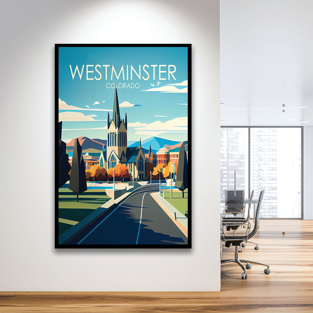 Westminster Colorado Retro Art Print, Westminster City Wall Art, Framed Art Print, Picture Framed, Painting Art