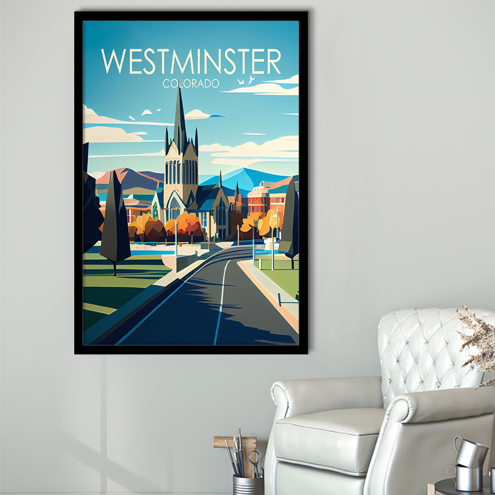 Westminster Colorado Retro Art Print, Westminster City Wall Art, Framed Art Print, Picture Framed, Painting Art