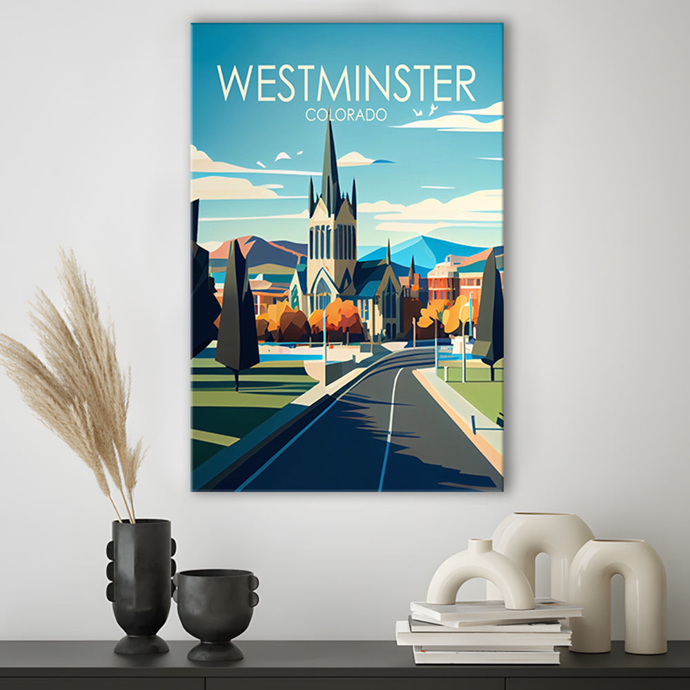 Westminster Colorado Retro Art Print, Westminster City Wall Art, Canvas Print, Painting Canvas, Living Room Decor