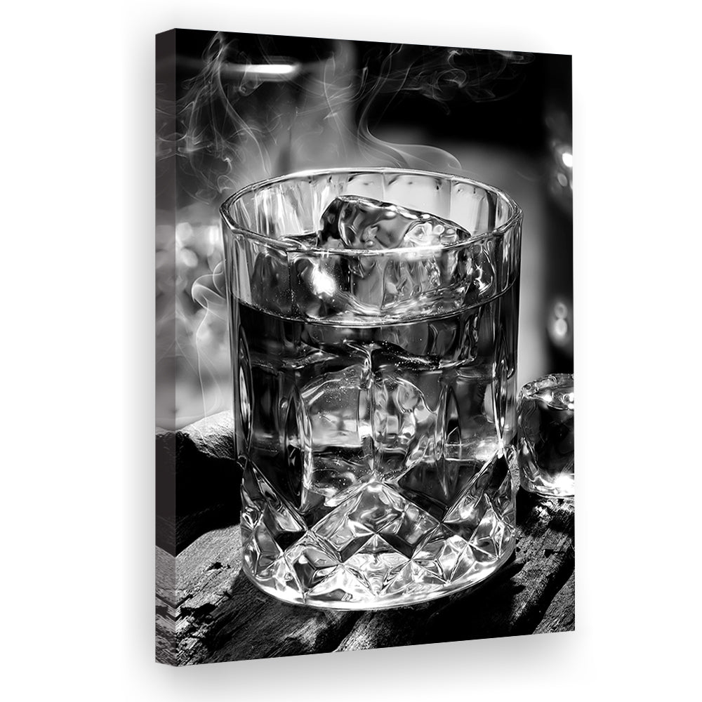 Whisky, Bar Cart Print, Black and White, Alcohol Wall Art, Dining Room Prints, Canvas Print Wall Art