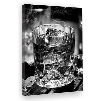 Whisky, Bar Cart Print, Black and White, Alcohol Wall Art, Dining Room Prints, Canvas Print Wall Art