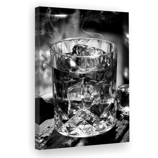 Whisky, Bar Cart Print, Black and White, Alcohol Wall Art, Dining Room Prints, Canvas Print Wall Art