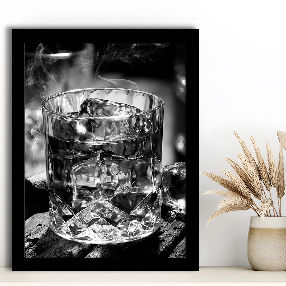 Whisky, Bar Cart Print, Black and White, Alcohol Wall Art, Pub Decor, Dining Room Prints, Framed Art Print Wall Decor