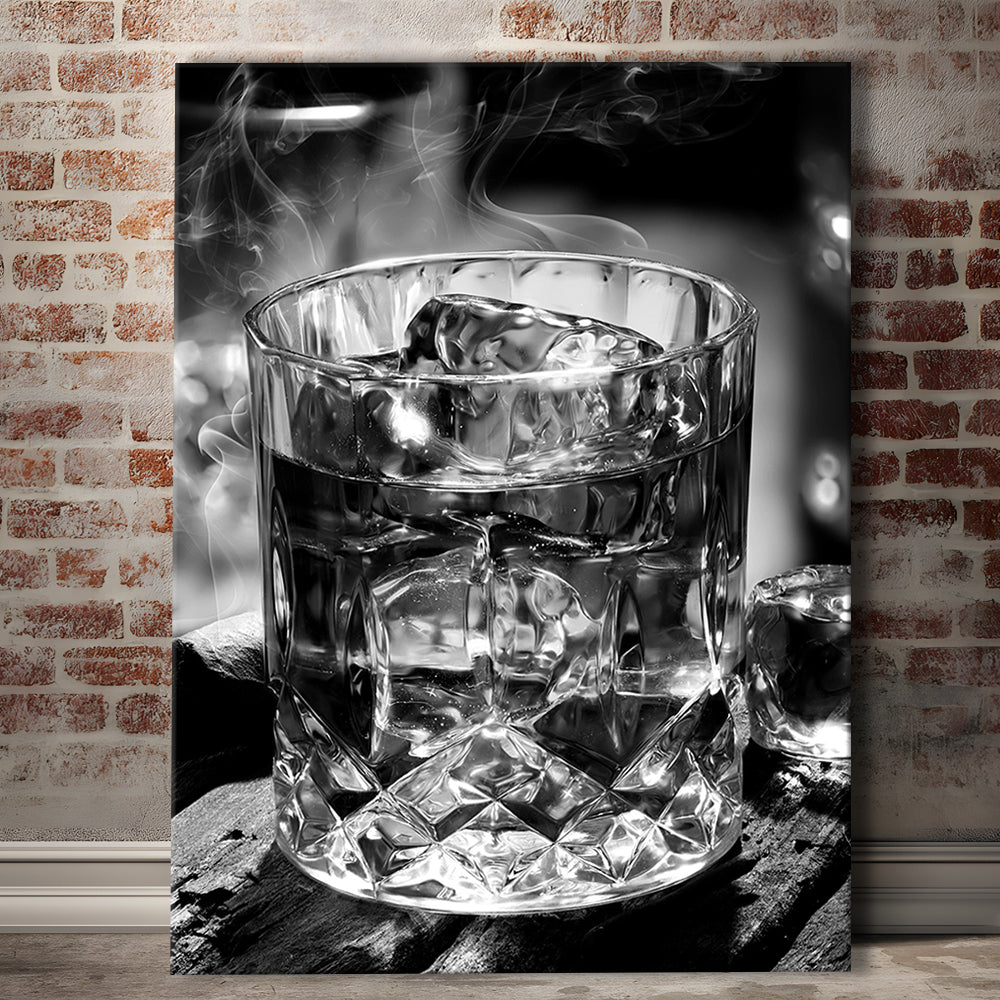 Whisky, Bar Cart Print, Black and White, Alcohol Wall Art, Dining Room Prints, Canvas Print Wall Art