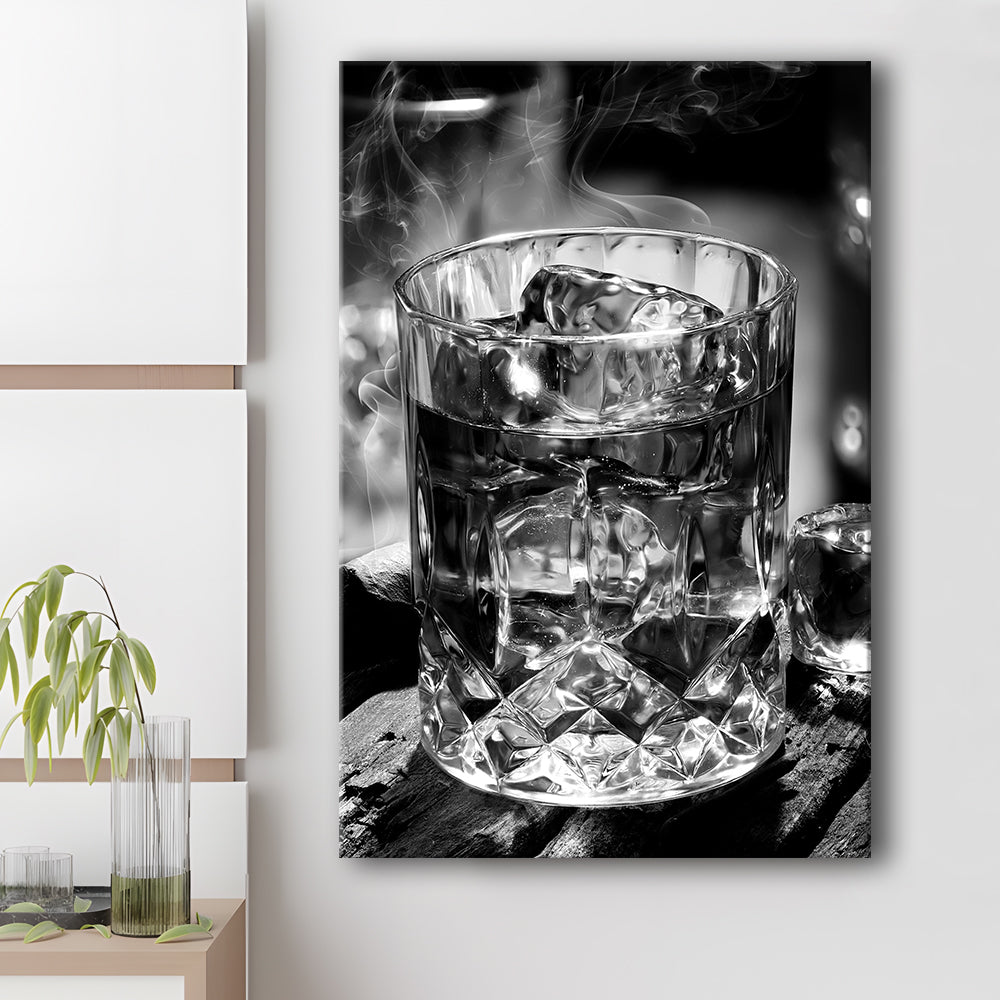 Whisky, Bar Cart Print, Black and White, Alcohol Wall Art, Dining Room Prints, Canvas Print Wall Art