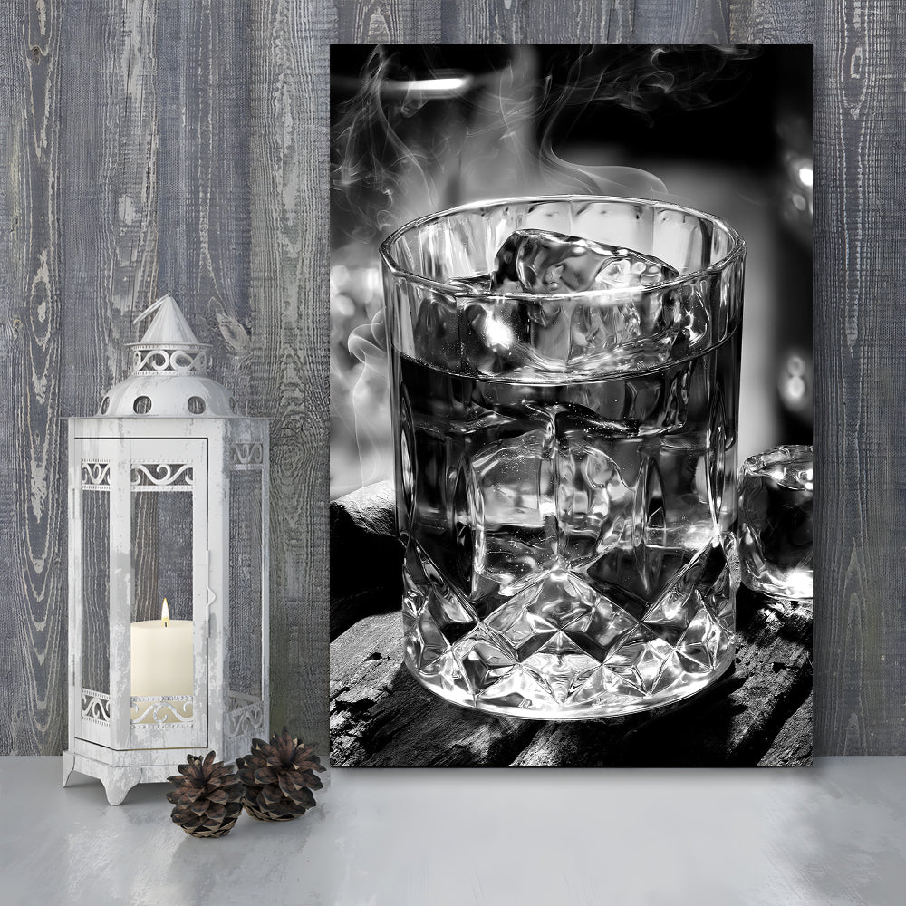 Whisky, Bar Cart Print, Black and White, Alcohol Wall Art, Dining Room Prints, Canvas Print Wall Art