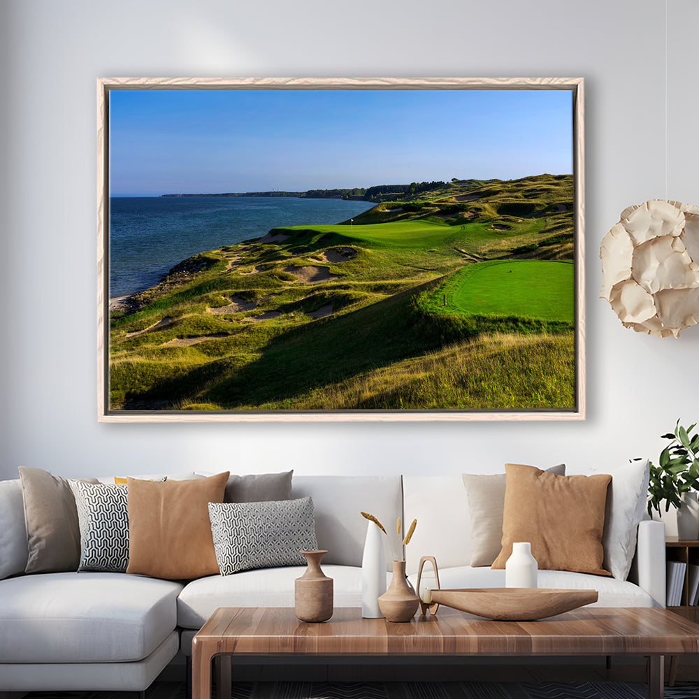Whistling Straits Golf Resort, Straits Course Hole 03, Kohler, Wisconsin, Framed Canvas Print Wall Art