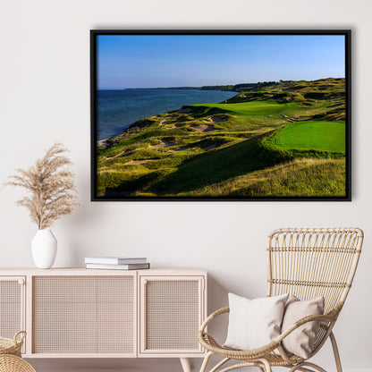 Whistling Straits Golf Resort, Straits Course Hole 03, Kohler, Wisconsin, Framed Canvas Print Wall Art