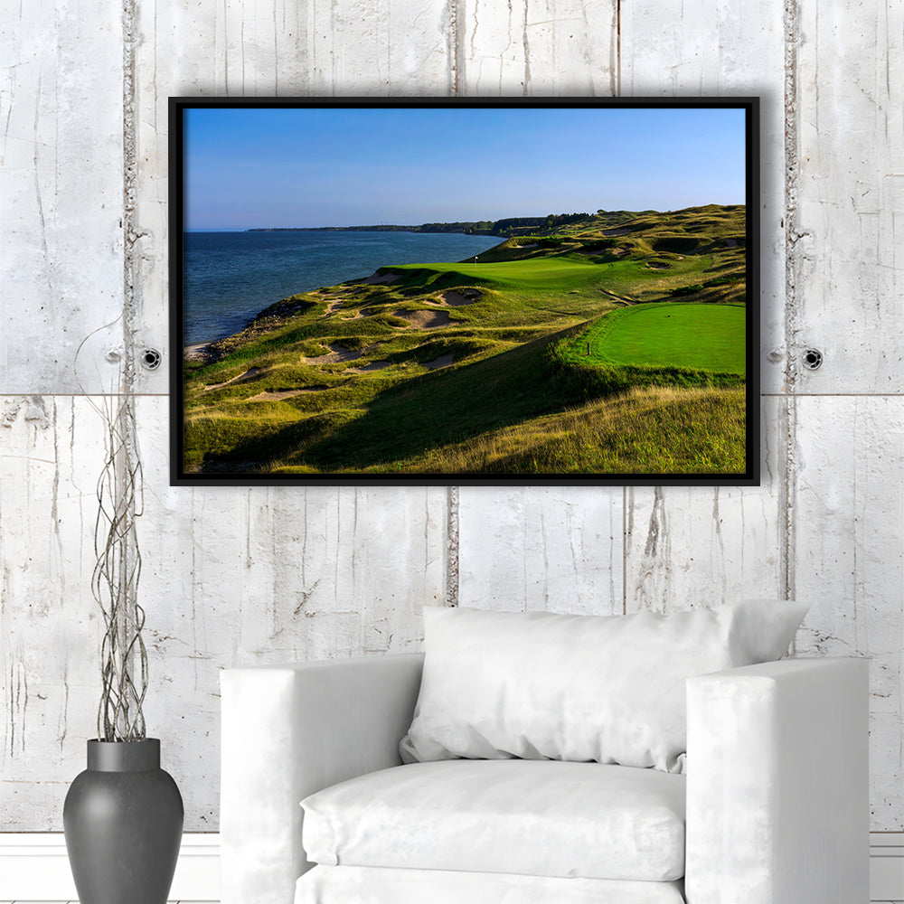 Whistling Straits Golf Resort, Straits Course Hole 03, Kohler, Wisconsin, Framed Canvas Print Wall Art