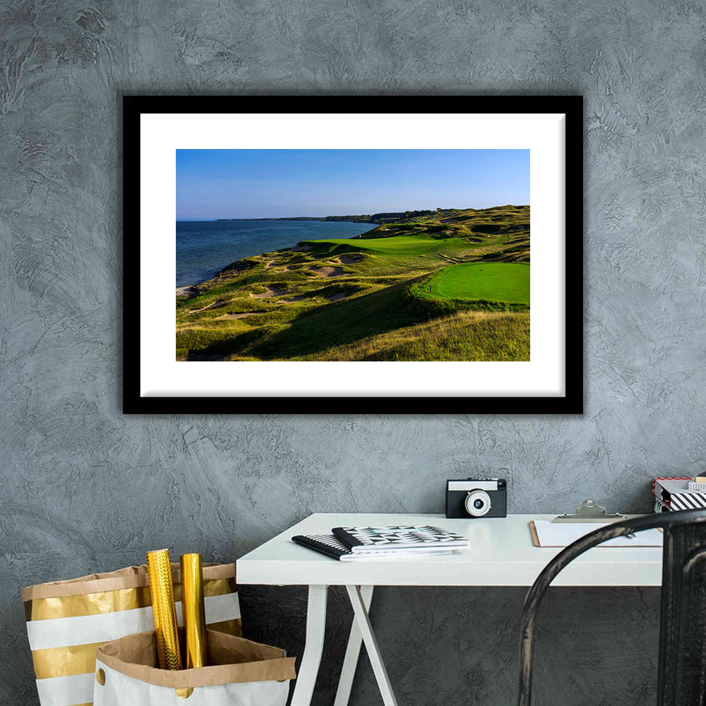 Whistling Straits Golf Resort, Straits Course Hole 03, Kohler, Wisconsin, Goft Art Print, Framed Art Print White Border