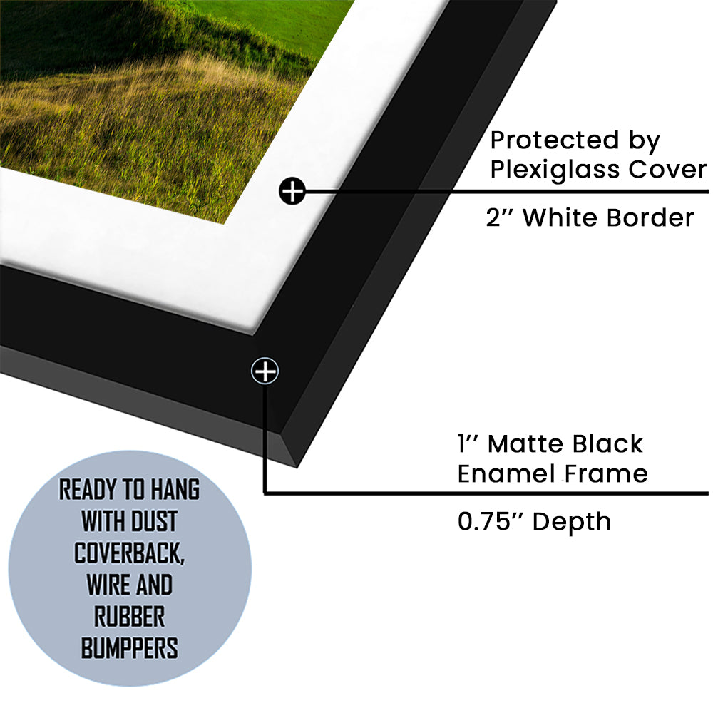 Whistling Straits Golf Resort, Straits Course Hole 03, Kohler, Wisconsin, Goft Art Print, Framed Art Print White Border